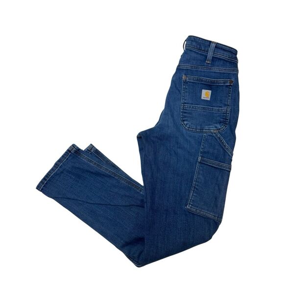 Carhartt Women's Relaxed Fit Double-Front Carpenter Jeans - Linden Size 6 - Picture 1 of 14